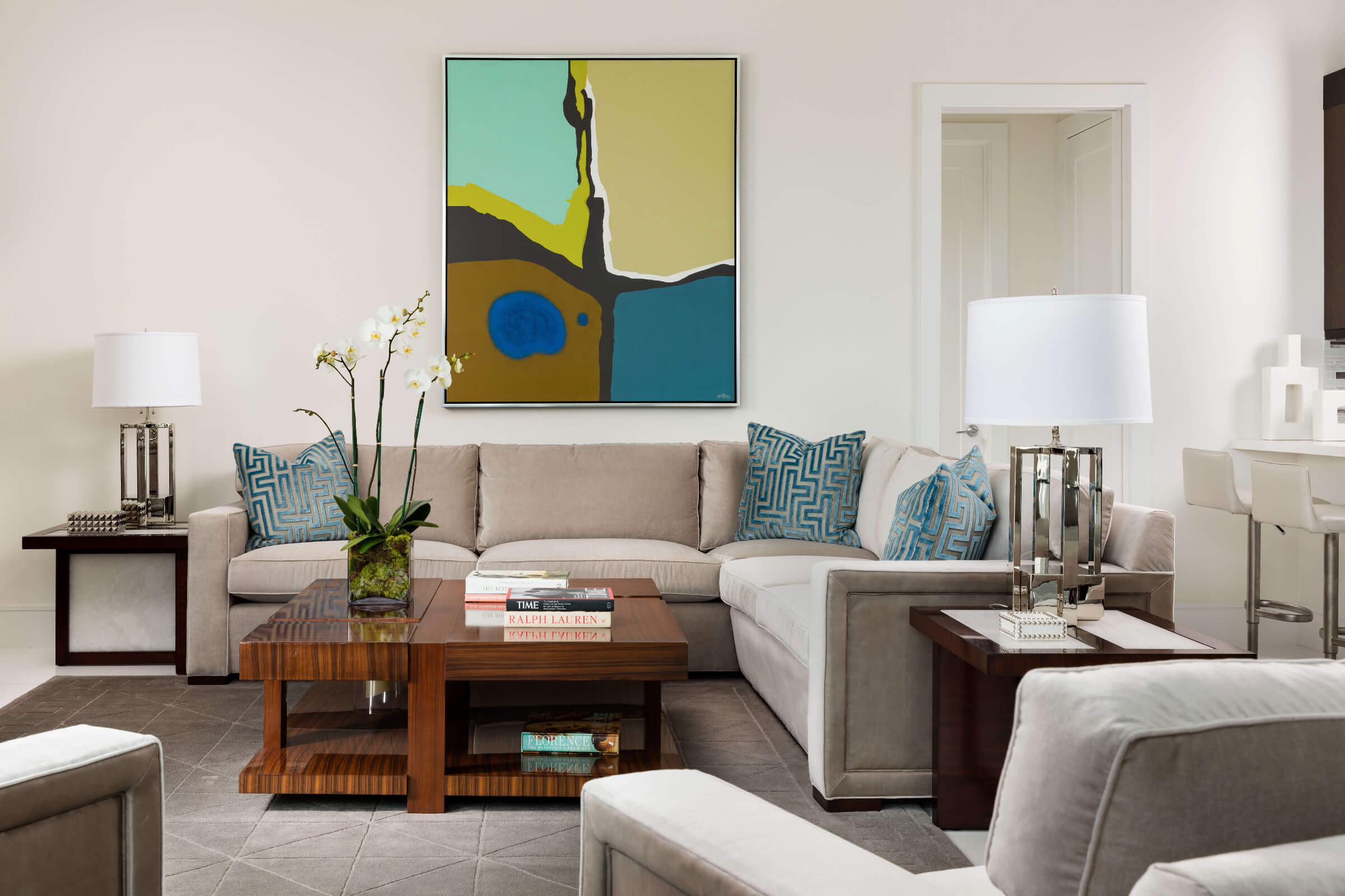 Warm, textural interior lighting moment