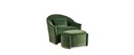 With Kuester Swivel Chair. F1284 Emerald (6/C). Std 20x12 Pillow: F1284 Emerald (6/C). Optional Upholstered Buttons. Wood Species: Quartersawn Oak. 9060 Sand. Distress: None. Sheen: Low.