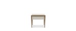 Case: Maple. Legs: Quartersawn Oak. Case: Benjamin Moore Simply White OC-117. Distress: None. Sheen: Low. Legs: 9065 Cerused Sand, No Wire Brush. Sheen: Low.