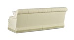 F7302-Sage (Diamond Tufted Back), Skirt Base Trim: 93ABR-Green, Std. 20" Throw Pillows: F1455-Pearl, Trim: 637AFR-Ivory