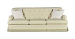 F7302-Sage (Diamond Tufted Back), Skirt Base Trim: 93ABR-Green, Std. 20" Throw Pillows: F1455-Pearl, Trim: 637AFR-Ivory