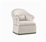 Hydrangea Swivel Chair with Tailored Skirt