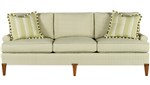 F7367-Sage, Std. 20" Throw Pillows: F7366-Pear, Specialty Trim: 92FR-Green. Finish: GC01X Cashew on Maple, Min. Chain Distress
