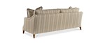 F4416 Sand (10/D). Std Throw Pillows: F1527 Dune, with 650FR Taupe Fringe. GC010 Cashew. Distress: Min/Chain. Sheen: Med.
